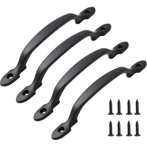 Lot de 4 poignées de placard, poignées de cuisine, poignées de porte, poignées de tiroir, meubles avec vis pour armoires, chambres, longueur 158 mm (1/4)
