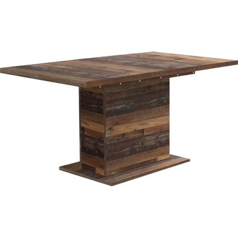 Table de repas extensible 160 à 200 cm décor bois vieilli - BUCK (1/5)