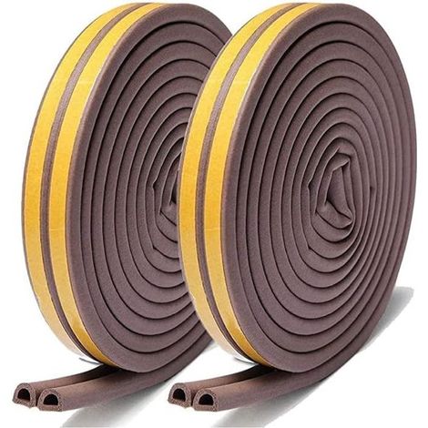 Dichtungsband selbstklebend 9 mm B x 6 mm T 20 m L für Türen und Fenster Schaumgummidichtung gegen Zugluft Stöße Schalldämmung wasserdicht braun (1/5)