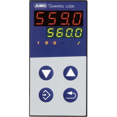 Jumo Quantrol LC200 Temperaturregler L, J, T, K, E, N, S, R, Pt100, Pt1000, KTY Relais 3 A (L x B
