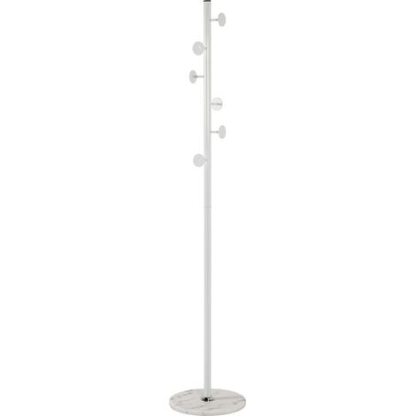Portemanteau 35x35x180 cm en métal blanc et pied en marbre (1/2)