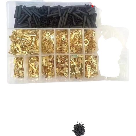 Connettori per cavi, terminali a crimpare isolati, kit assortito da 1000 pezzi, 1050 pezzi oro (1/2)