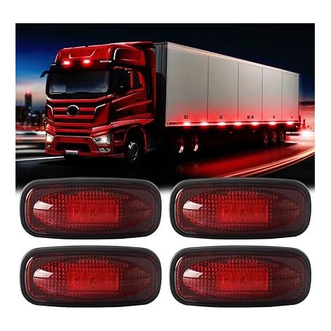 Feux De Position LatéRaux Rouge 12-24V Feu De Remorque Et éTanche Applicables Pour Camion Camping-Car RV Bateau Avant ArrièRe Feux De Gabarit (1/5)