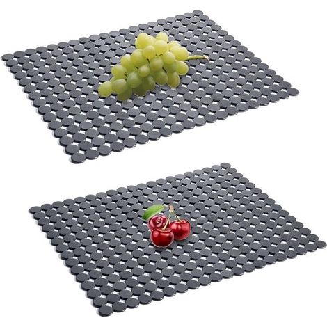 2er-Pack 40x30 cm Graue Poldot PVC-Spülbeckenmatte und -schutzset (1/5)