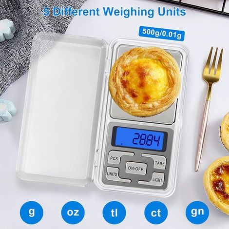 Balance de précision numérique – 500 g – Format de poche – Pour bijoux et pierres précieuses (1/5)