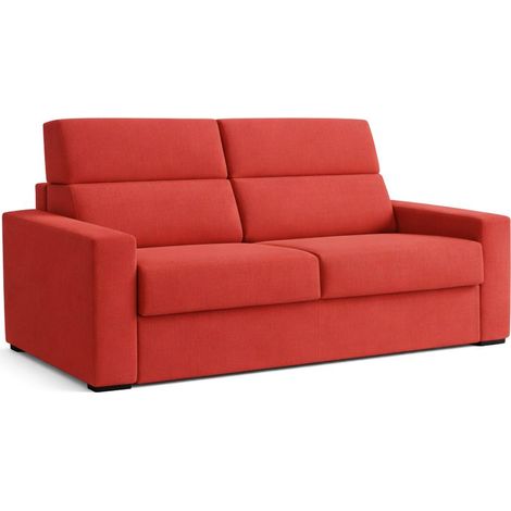 Dmora - Divano letto 2 posti None, Sofà trasformabile per salotto, imbottito, sfoderabile, Qualità 100% Made in Italy, 180x95 h100 cm, Arancione (1/5)