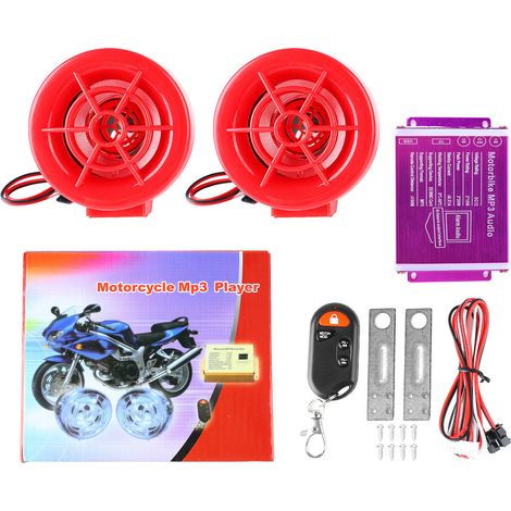 Haut-parleurs antivol pour moto, radio MP3 étanche, lecteur Bluetooth USB, amplificateur système FM (1/5)