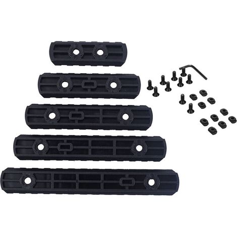 Jeffergarden Section de Rail pour Picatinny, 5 7 9 11 13 Fentes Accessoire de Section de Rail de Haute Précision Nylon Léger 5pcs pour Appareils