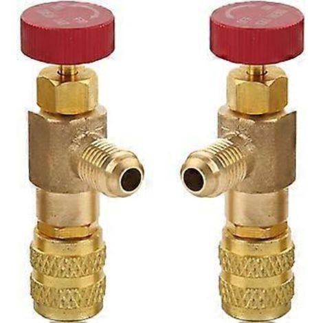 Adaptateur pour 2 soupapes de sécurité de liquide, soupape de sécurité R410A R22, vanne de régulation de réfrigérant, vanne de refroidissement de climatisation, pour vanne de débit de climatisation (1/4)