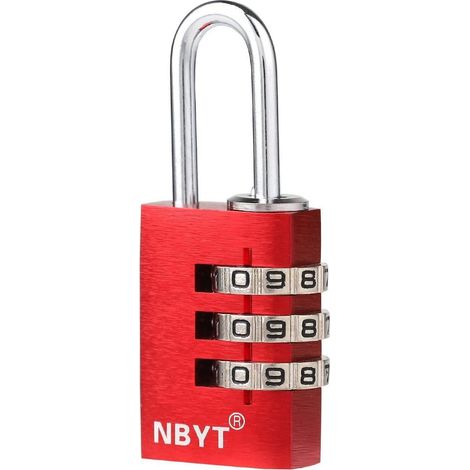 3-stelliges Zahlenschloss aus Aluminium für Gepäck, Rucksack, Schubladen