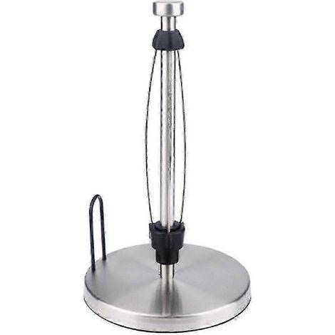 Porte-essuie-tout vertical de comptoir avec système d'amortissement, idéal pour la cuisine et la salle de bain (argenté). (1/5)