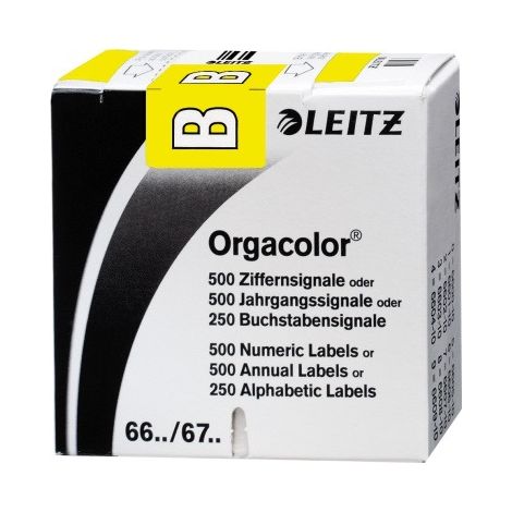 Leitz Buchstabensignal Orgacolor 66111000 B gelb 250 St./Pack. (1/3)