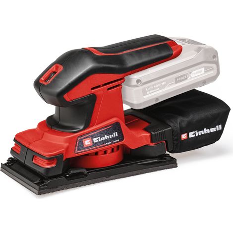 Einhell Ponceuse vibrante sans fil TC-OS 18/187 Li-Solo PXC (18V, fixation auto-agrippante, Softgrip, avec feuille de papier abrasif) Livré sans Batterie ni Chargeur