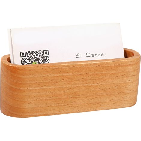 Kreativer Visitenkartenhalter aus Holz, Aufbewahrungsbox für den Schreibtisch, Schreibtisch-Organizer, Tischdekoration, 1 Stück (1/3)