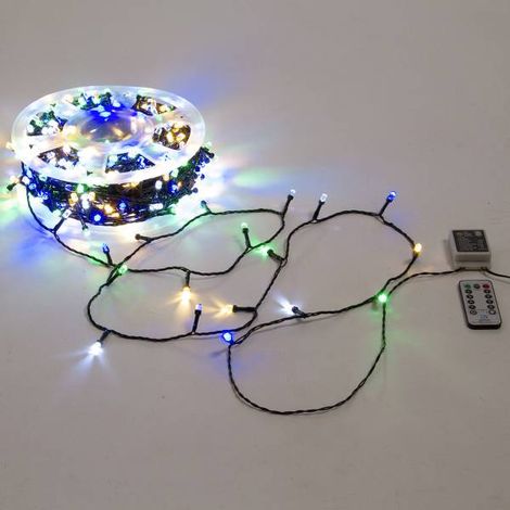 Guirlande extérieure 50m 500 LED Diamant multicolore 8 jeux dimmable télécommande câble vert Lotti (1/5)