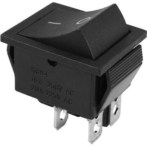 Interrupteur à bascule DPST à 2 positions, 250 V CA, 16 A, 4 broches, marche/arrêt, pour bateau, 28 x 21 mm (1/4)
