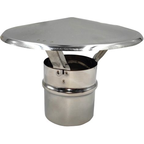 Chapeau de cheminée en acier inoxydable 300 mm – Résistant à la corrosion – Adapté pour cheminées de raccordement – Usage extérieur - 39aile