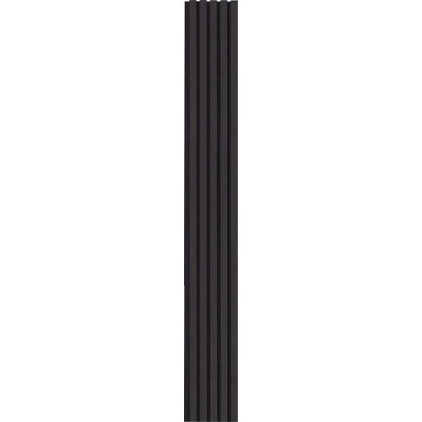Panneaux acoustiques lames bois 20 x 240 cm, panneaux muraux MDF moderne imitation bois décoration, chêne noir (1/5)