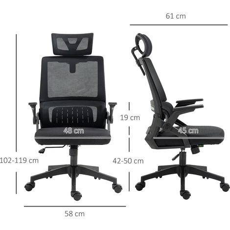 Chaise de bureau ergonomique à dossier réglable, fauteuil de gaming avec appui-tête et accoudoirs, siège de travail pivotant et inclinable, hauteur ajustable, usage professionnel ou domicile (1/5)
