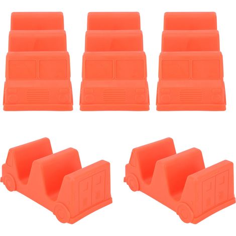Ensemble de 5 supports à tacos en forme de petite voiture et de vague, orange, pour cuisine et restaurant. (1/5)