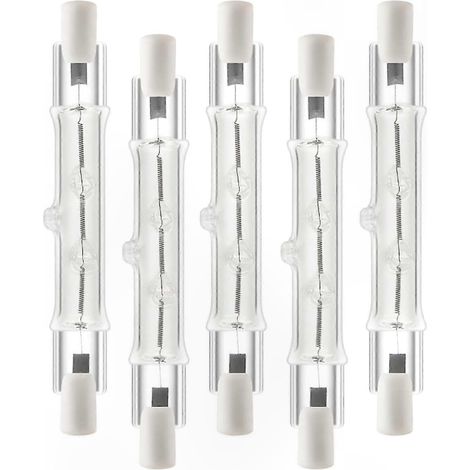 Lampe halogène R7s 118mm, ampoule double extrémité, lot de 5, 230V AC pour éclairage domestique (1/5)
