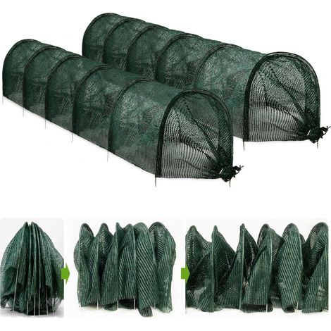 Set aus 2 Gewächshaustunneln, Gewächshaustunnel-Reihenabdeckungen, Gartentunnel-Schattierungsnetzabdeckungen (300 x 45 x 45 cm) (1/5)