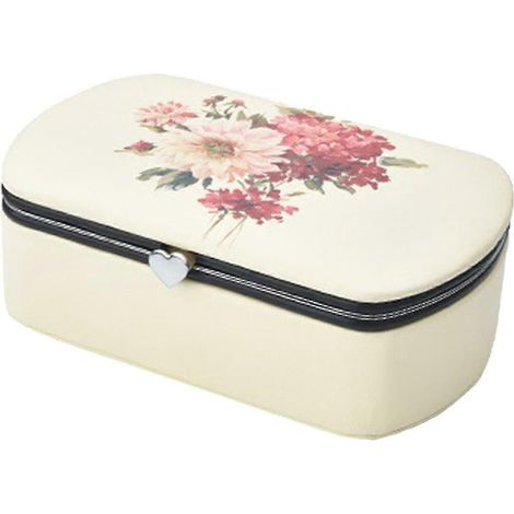 Schmuckkästchen in Reisegröße, großes Fassungsvermögen, Geschenkidee, herausnehmbare Trennwände, Ohrring-Organizer, Schmuckbox für Armreifen und Ringe-White (1/5)