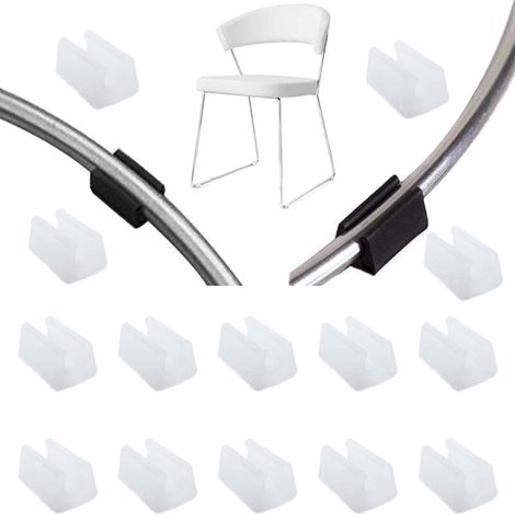 32pcs (10mm)Patin Pied Chaise Tube Embout Tampon Capuchon Bouchon Protection Plancher Meuble Forme U en Plastique Chaise Casquettes,Chaise Jambe Caps Silicone Tube Pince (1/5)