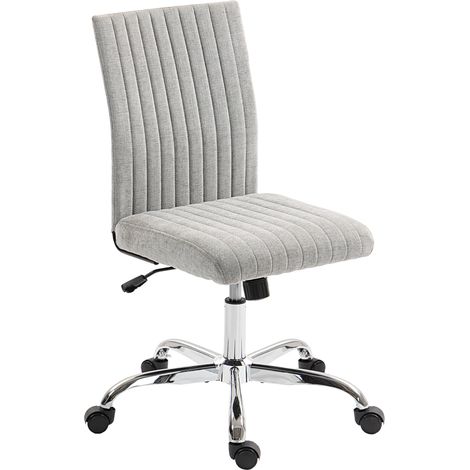 Chaise bureau sans accoudoirs tissu réglable hauteur pivotante confort bureau télétravail gris