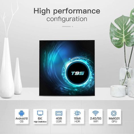 T95 Android 10 TV-Box H616 Quadcore-A53 Smart-TV-Box 2,4G/5G Dual-WLAN 6K Streaming-Media-Player