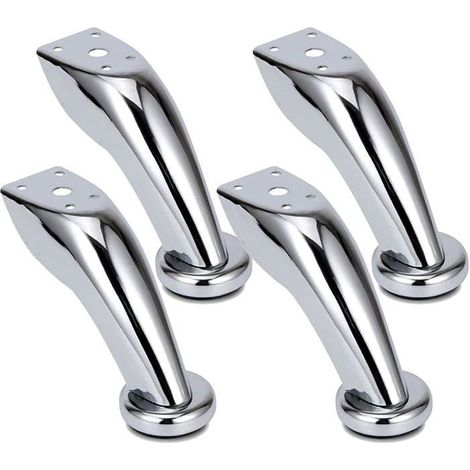 Pieds de meuble - ZEMINPEOEL - Acier inoxydable - Lot de 4 - Hauteur 12 cm - Charge max 200 kg (1/5)