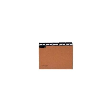 Durable 424511 - Divisore alfabetico in cartoncino per schedario, cavalierini termosaldati, f.to A4, etichette prestampate, marrone, conf. da 25 pezzi