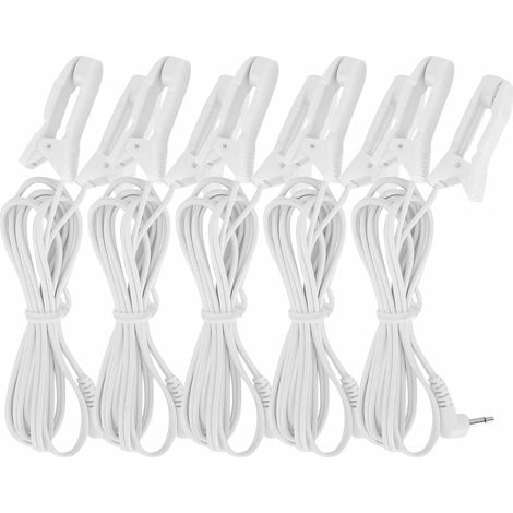 5 câbles électrodes à pinces auriculaires 2,5 mm pour appareil de massage TENS numérique (1/5)