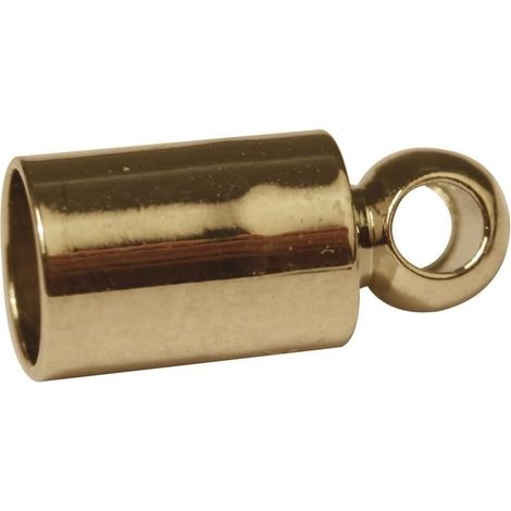 RAYHER - 4 PEZZI - TAPPI FINALI CON OCCHIELLO PER CHIUSURE GIOIELLI Ø3MM - COLORE ORO