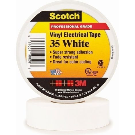 Cinta Aisl. 19Mmx20Mt Scotch® 35 Vinilo Blanca 3M™