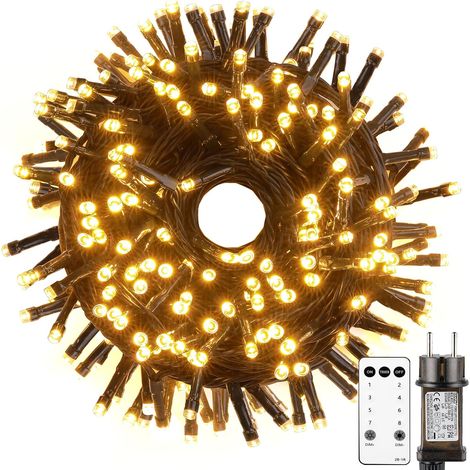 Guirlande Lumineuse Sapin de Noël, 20m 200 LED Blanche Guirlande Electrique Sapin avec Télécommande, Minuterie, 8 Modes, Etanche, Decoration Noel Exterieur et Interieur (1/5)