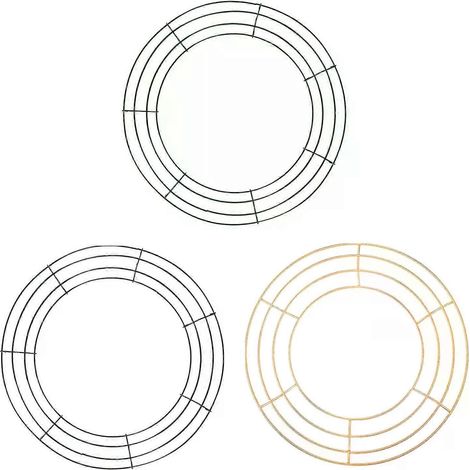 Couronne en fil de fer, anneaux de couronne, matériel pour la confection de couronnes, artisanat floral, cercles en fer, cerceau pour couronne, décoration pour les fêtes de fin d'année et le Nouvel An (1/4)
