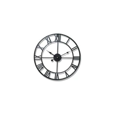 Retro-Wanduhr aus Metall mit römischen Ziffern, leise und präzise, für das Wohnzimmer, verschiedene Wanduhren-Stile, schwarz