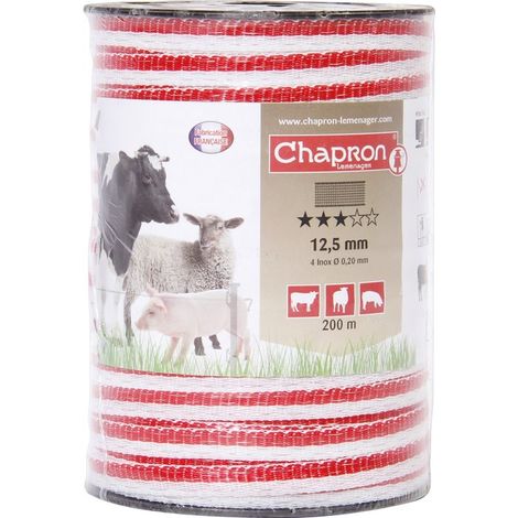 Ruban De Clôture 12 , 5 Mm 200 Blanc – Blanc – Rouge (1/2)