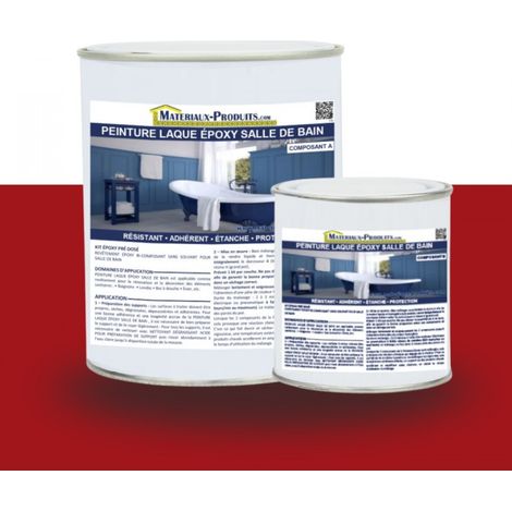 Peinture Laque Epoxy Salle de Bain - 1 Kg Rouge - MATPRO (1/5)