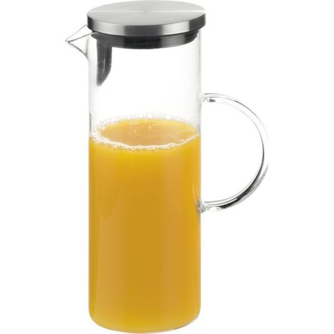 Jarra de zumo de cristal APS, con tapa de acero inoxidable, capacidad 1,50 litros, altura 270 mm