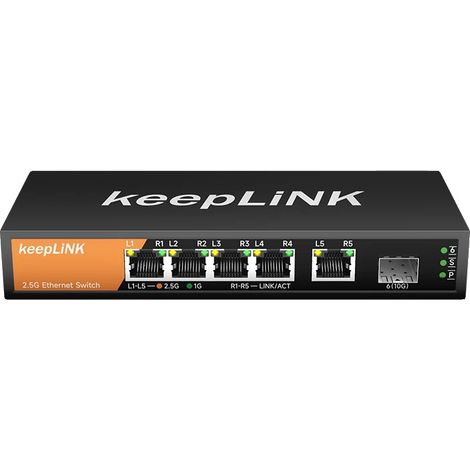 Commutateur Réseau, 9 Ports 2.5Gb Ethernet, Liaison Montante 10Gb SFP+, 5 Port 2.5Gb (1/2)