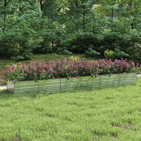 vidaXL Letto Rialzato Giardino 480x80x45 cm in Acciaio Zincato