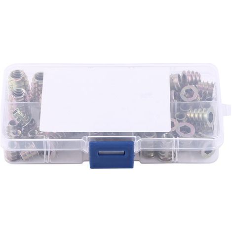 50 pièces assorties d'écrous à visser filetés en alliage de zinc, type à empreinte hexagonale, tailles M4 M5 M6 M8 M10 (1/5)