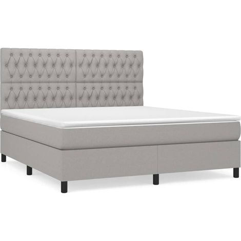 Maison Exclusive - Boxspringbett mit Matratze Hellgrau 180x200 cm