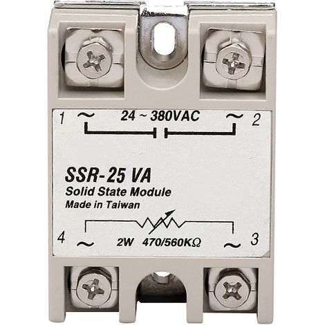 Halbleiterrelais 25 A, einphasig, 2 W, Eingang 470/560 kΩ, Ausgang AC 24–380 V, SSR für Maschinen und Anlagen