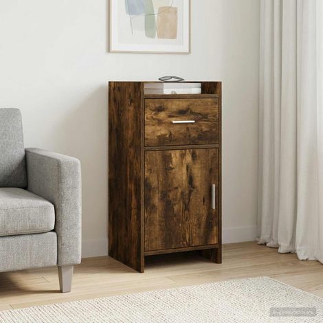 vidaXL Buffet Chêne fumé 40 x 36 x 80 cm Bois d'ingénierie (1/5)