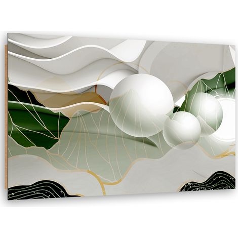 Quadro deco panel, Astrazione verde con palline 3D - 100x70 (1/5)