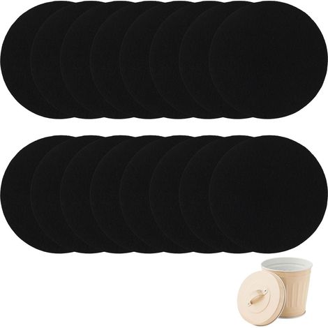 Lot de 16 filtres à charbon actif pour poubelle à compost, 17 cm de diamètre, filtre de rechange en coton pour bac à compost de cuisine, contrôle des odeurs pour l'intérieur (1/5)