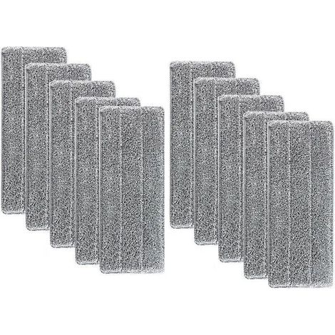 10 pièces Serpillères en Microfibre pour Balai Lave-Sol Housse de Nettoyage de Rechange Vadrouille La Tête de Ménage de Vadr (1/4)